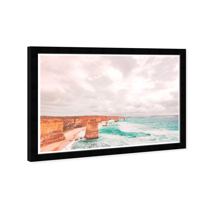 Wynwood Studio Prints Nature and Landscape The Twelve Apostles White and Nautical & Coastal Wall Art Canvas Print