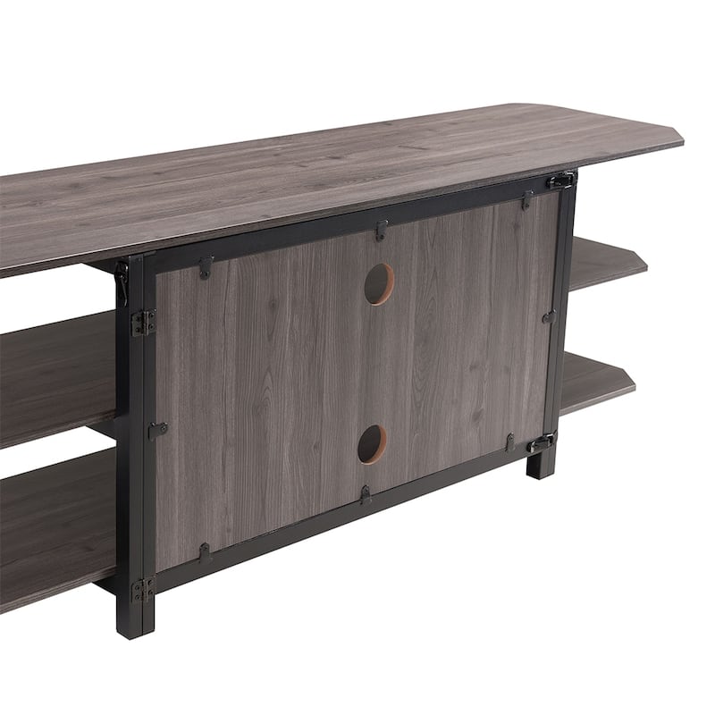 Oxford 62” TV Stand with LED Lights and Unfold Assembly for TVs up to 65” - 62" Width - Fits TVs 30" to 65"