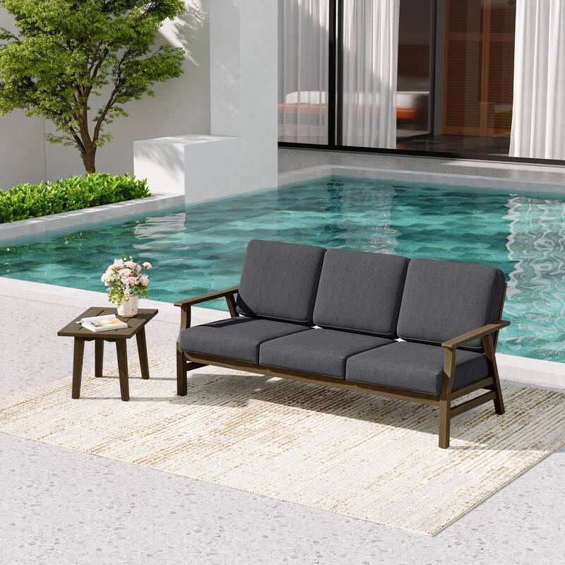 2-Piece Teak Outdoor Sofa Set with Table