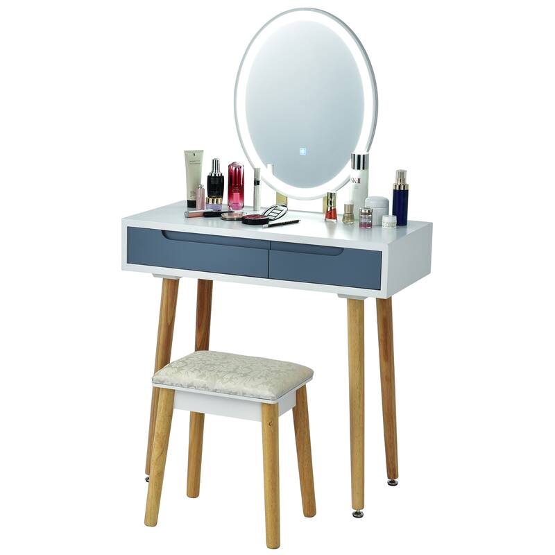 Costway Vanity Makeup Table Touch Screen 3 Lighting Modes Dressing - See Details