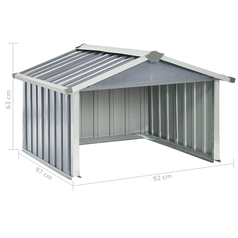 vidaXL Garden Robot Lawnmower Shed Storage House Patio Garage Galvanized Steel