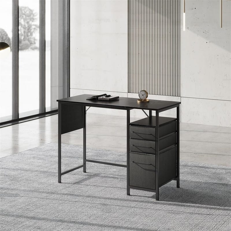 Desk with Drawers and Shelves