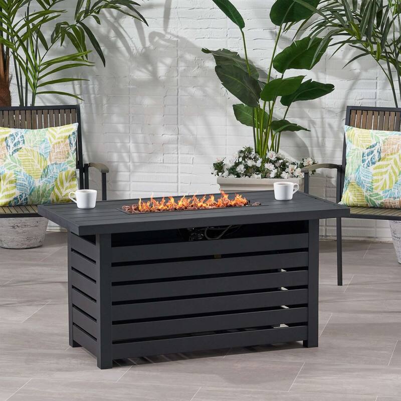 Rectangular Iron Fire Pit with 30,000 BTU Output