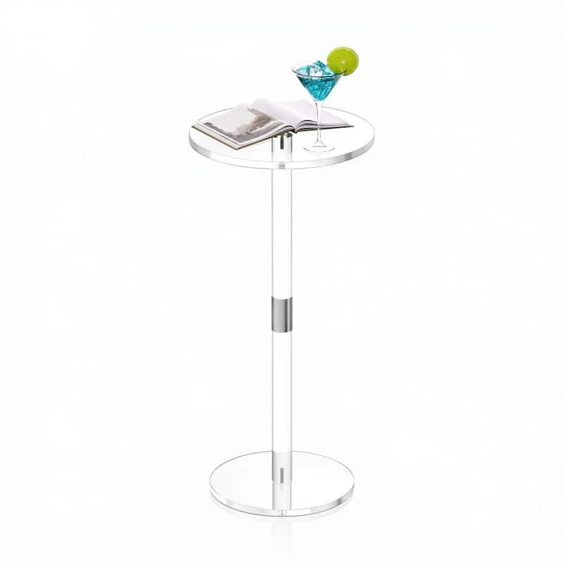 Clear Transparent Acrylic Side Table 10x10x21.3in with Sturdy Legs and 11lbs Load Capacity - 10 x 10 x 21.3 in