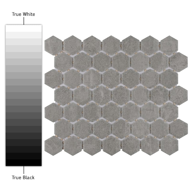 Merola Tile Liverpool Hex Light Grey 10" x 11-3/8" Ceramic Mosaic Floor and Wall Tile