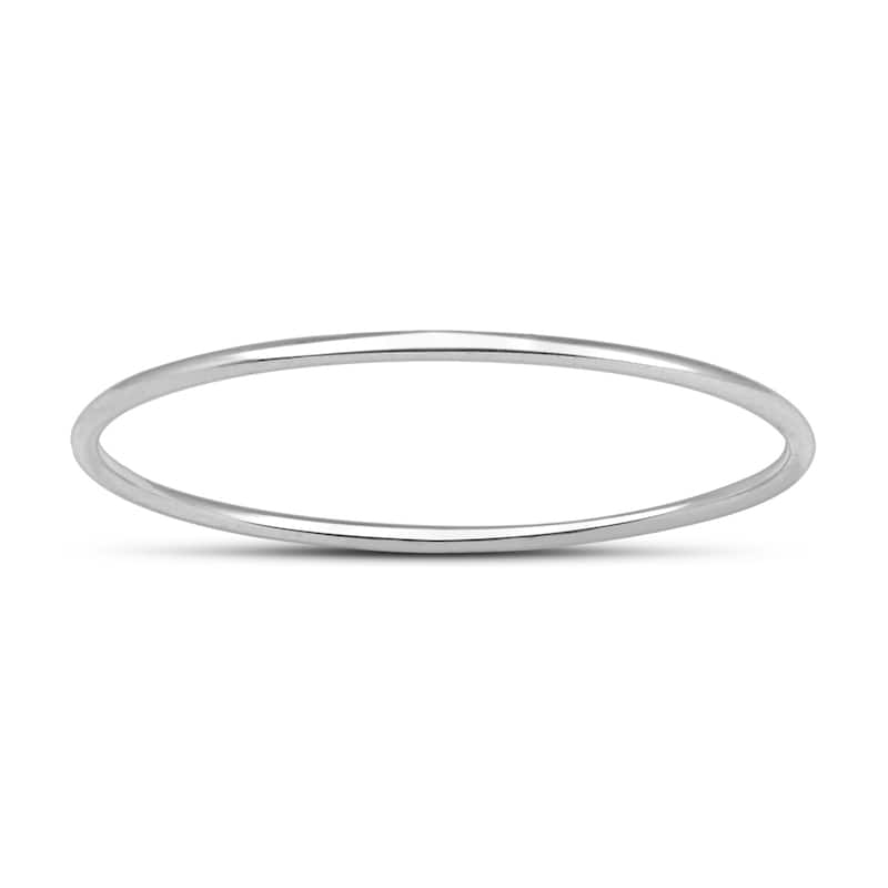 Skinny Thin Domed Stackable 14K White Gold Band (.75 mm)
