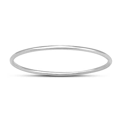 Skinny Thin Domed Stackable 14K White Gold Band (.75 mm)