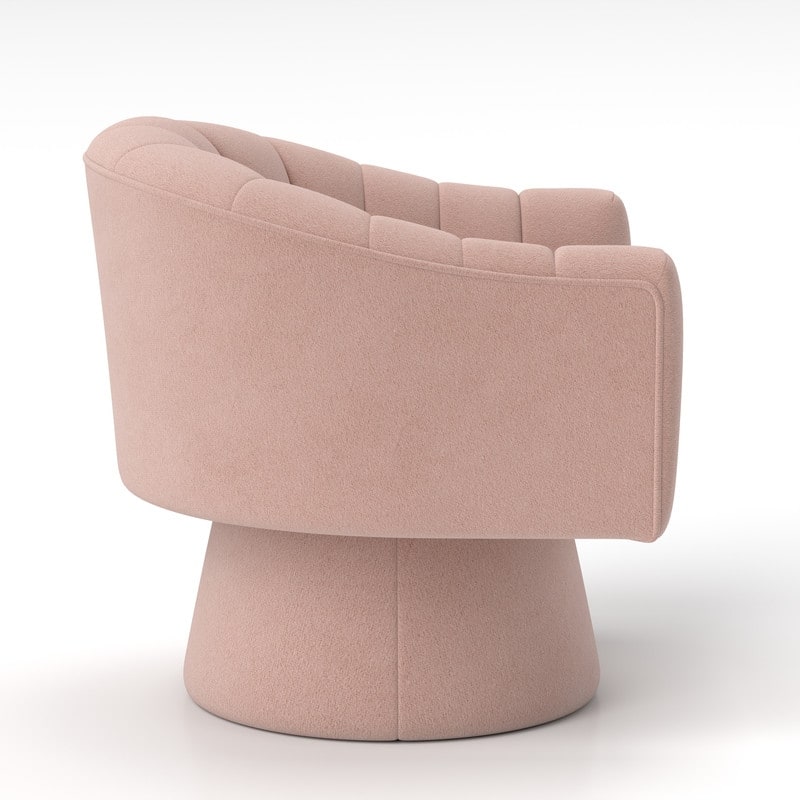 SEYNAR Modern Glam Velvet Upholstered Round Swivel Accent Arm Barrel Chair for Living Room