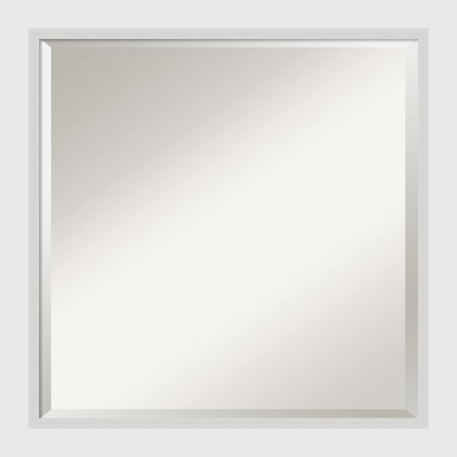 Beveled Wood Wall Mirror - Blanco White Frame