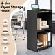 preview thumbnail 16 of 16, Gymax Set of 2 Rolling Podium Stand Mobile Lectern Stand w/ 2 Shelves