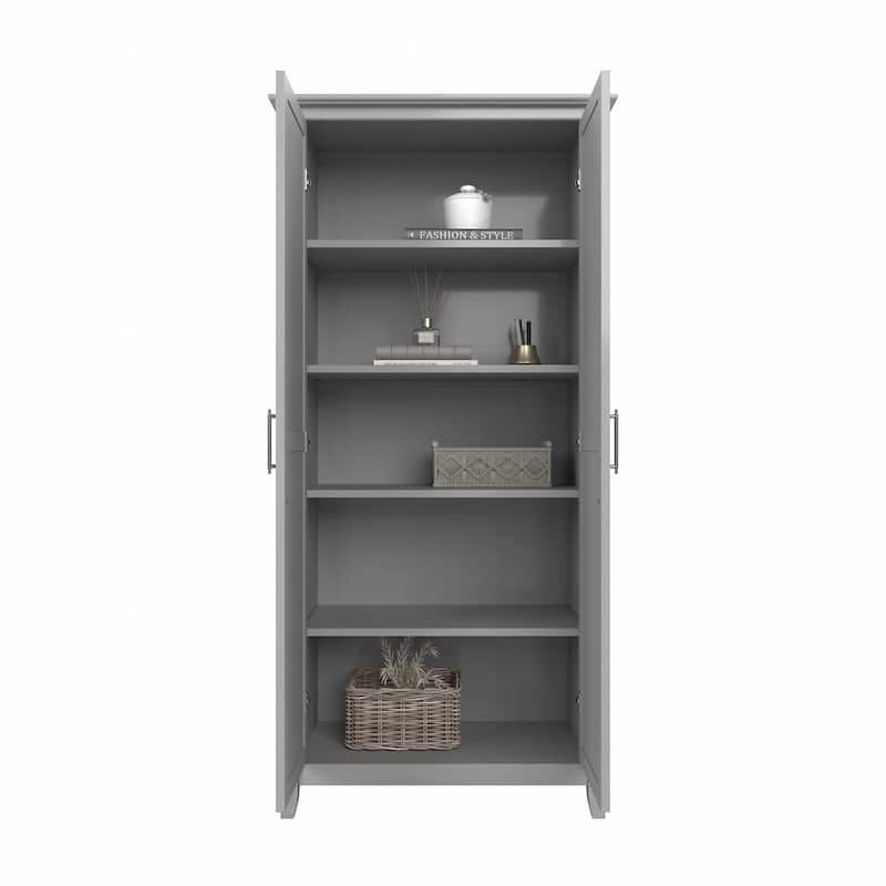 Key West Tall Storage Cabinet with Doors and Shelves by Bush Furniture