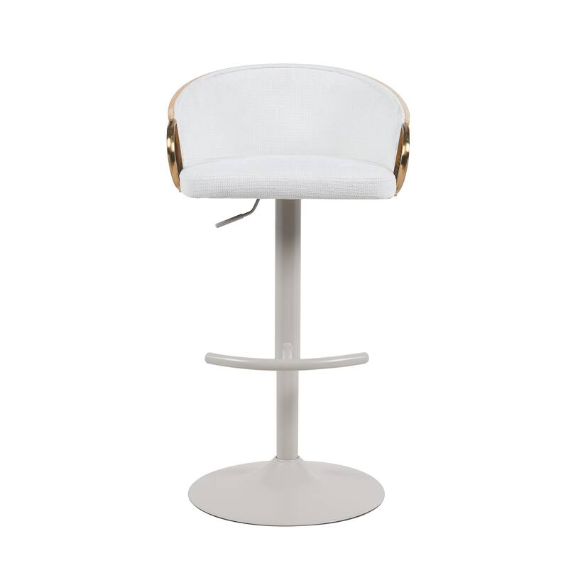 Solstice Modern Swivel Bar Stool, Upholstered Adjustable Counter Height Chair with Metal Base