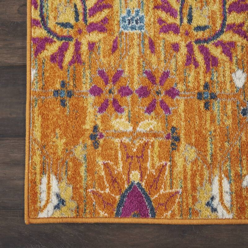Roze Power Loomed Floral Area Rug By HomeRoots - 9' x 12'