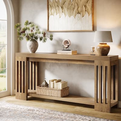 70.87'' Farmhouse Console Table, Wooden Sofa Table with Sturdy Frame
