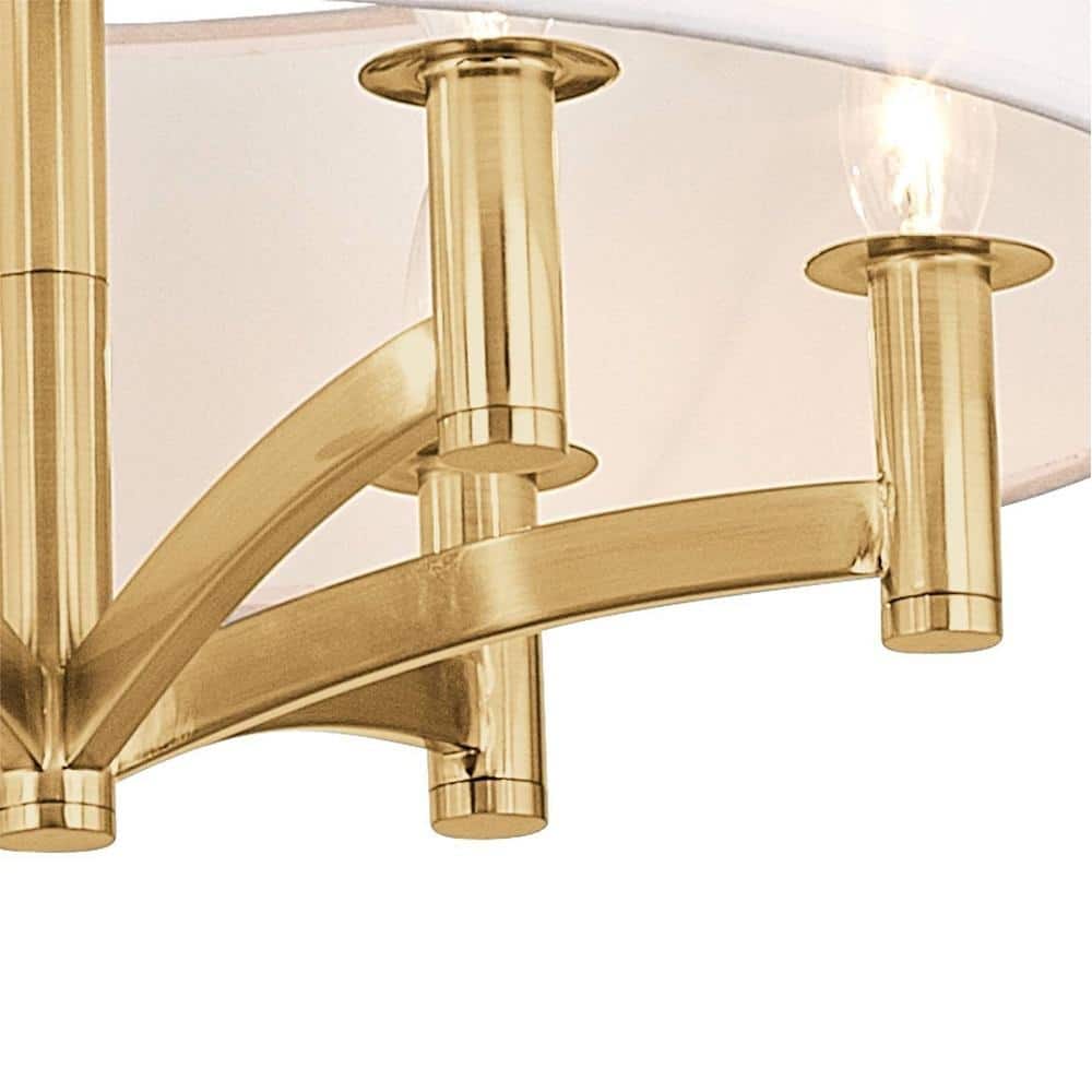 6Light Gold Pendant Chandelier Soft gold finish Curved Arm Design 20