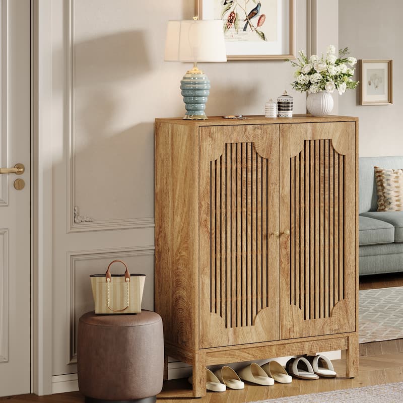 6-Tier Shoe Cabinet with Doors and Adjustable Shelves for Entryway
