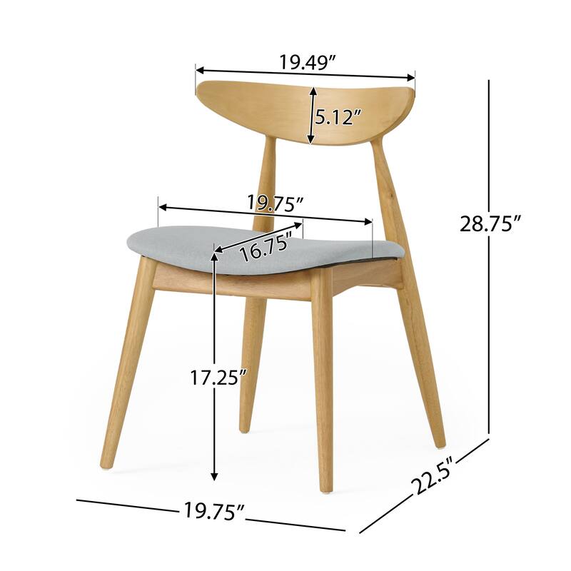 Barron Mid-century Dining Chairs (Set of 2) by Christopher Knight Home - 22.50" W x 19.75" L x 28.75" H