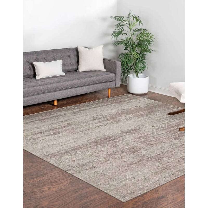 Contemporary Weby Collection Area Rug - 8' Square - Gray