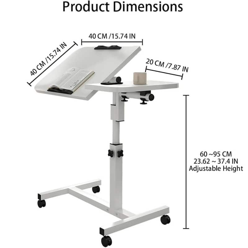 Height Adjustable Mobile Laptop Computer Table, Desk
