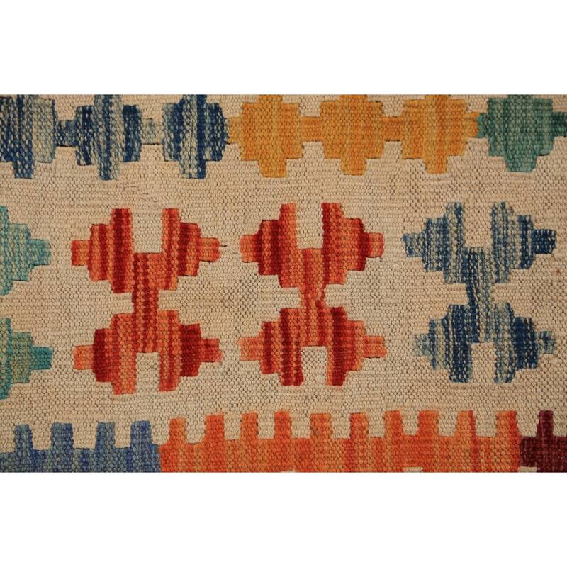 Reversible Kilim Oriental Area Rug Hand-Woven Wool Carpet - 8'1" x 10'4"