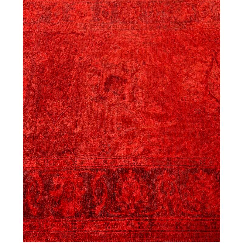 Overdyed One-of-a-Kind Hand-Knotted Area Rug - Red - 2' 7" x 12' 10"