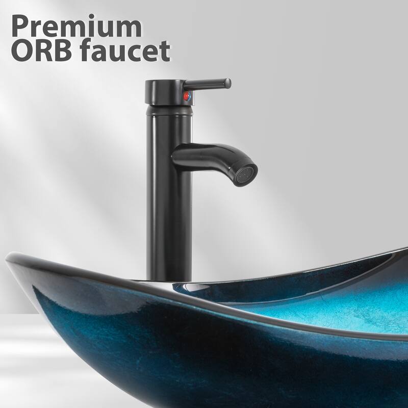 48" Bathroom Vanity Set Vessel Sink Mirror Faucet W/ Small Cabinet Combo