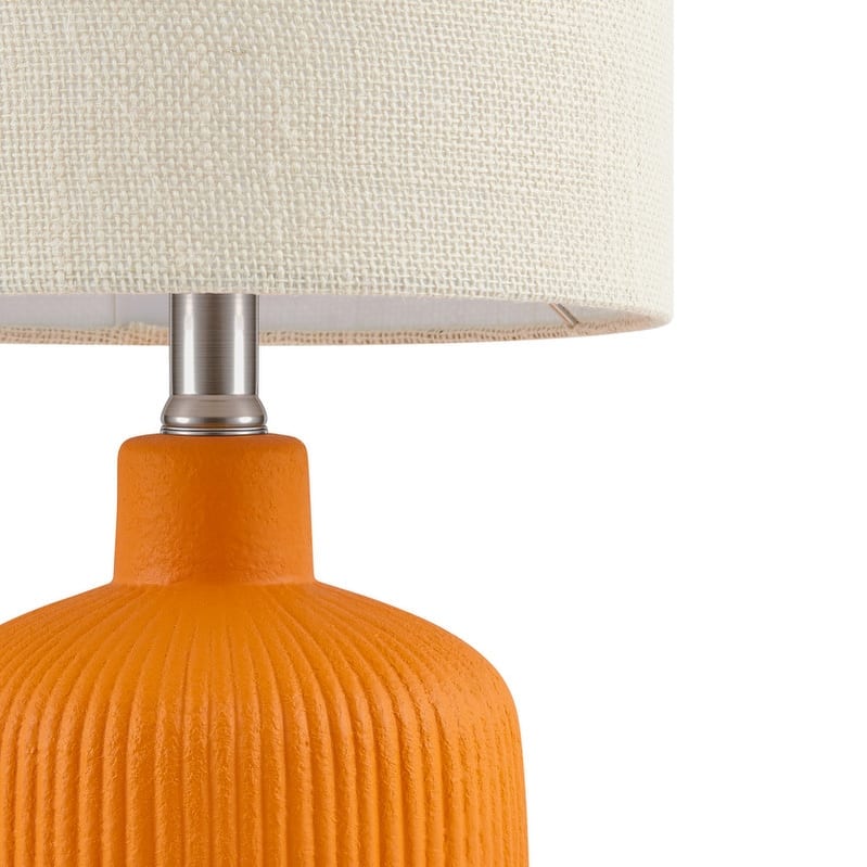 KAWOTI Fluted Ceramic Table Lamp (H18.25" x W10" x D10")