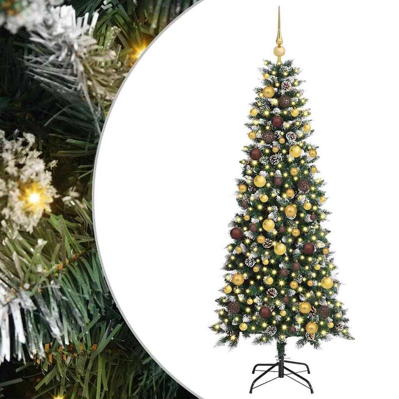 vidaXL Artificial Christmas Tree with 150 LEDs Green 55 x 55 x 120 cm - 55x 55 x 120