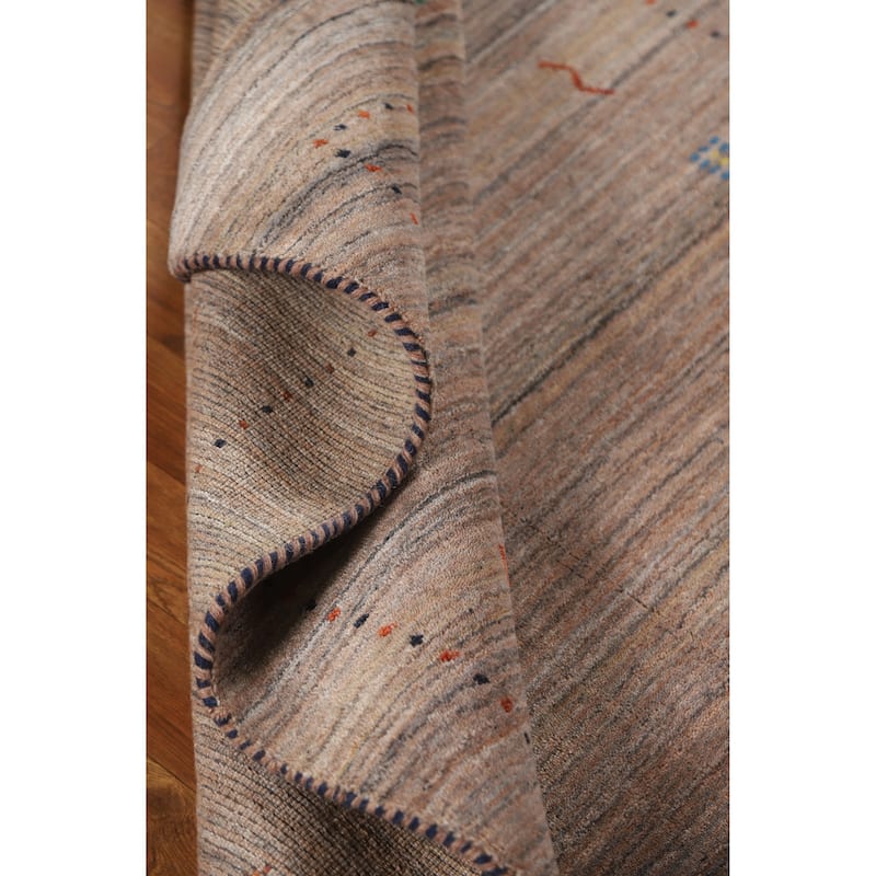 Tribal Gabbeh Indian Rug Hand-Knotted Multi-Color Wool Carpet - 3'10" x 5'8"