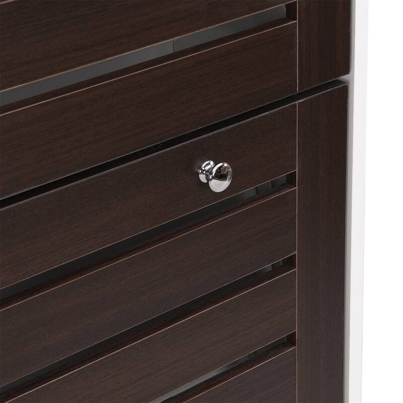 Merax Minimalist Slim Shoe Cabinet with Hanging Hooks, 3 Flip Drawers