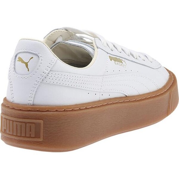 puma white basket trainers