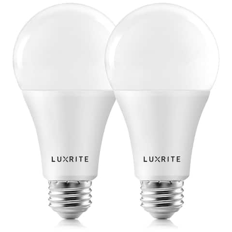 Luxrite A21 LED Bulbs 150 Watt Equivalent, 2550 Lumens, Enclosed Fixture Rated, Dimmable, Energy Star, E26 Base (2 Pack)