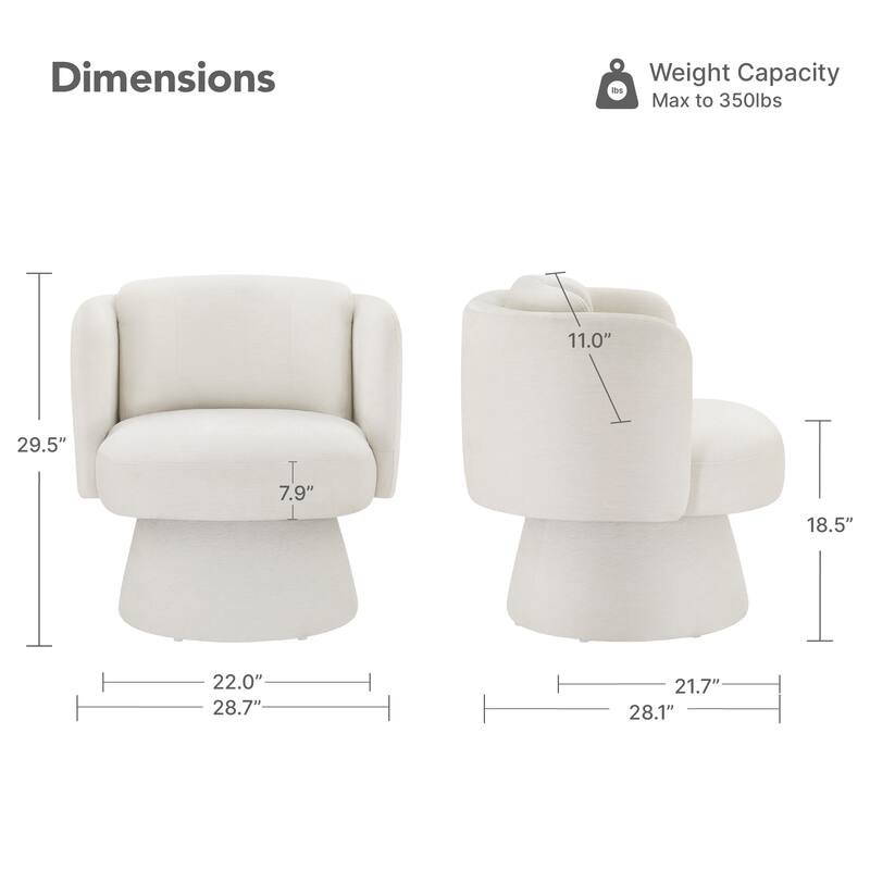 Spruce & Spring Modern Swivel Barrel Accent Chair for Living Room, Bedroom & Nursery