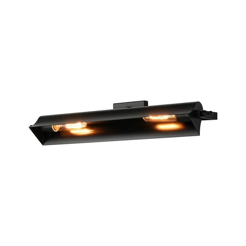 2-Light Black/Glod Modern Metal Wall Sconce with Sleek Cylindrical Design for Living Room & Bedroom