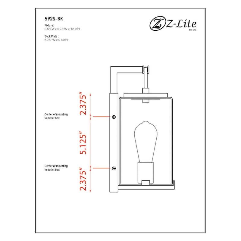 Z-Lite 592S Sana 13" Tall Outdoor Wall Sconce