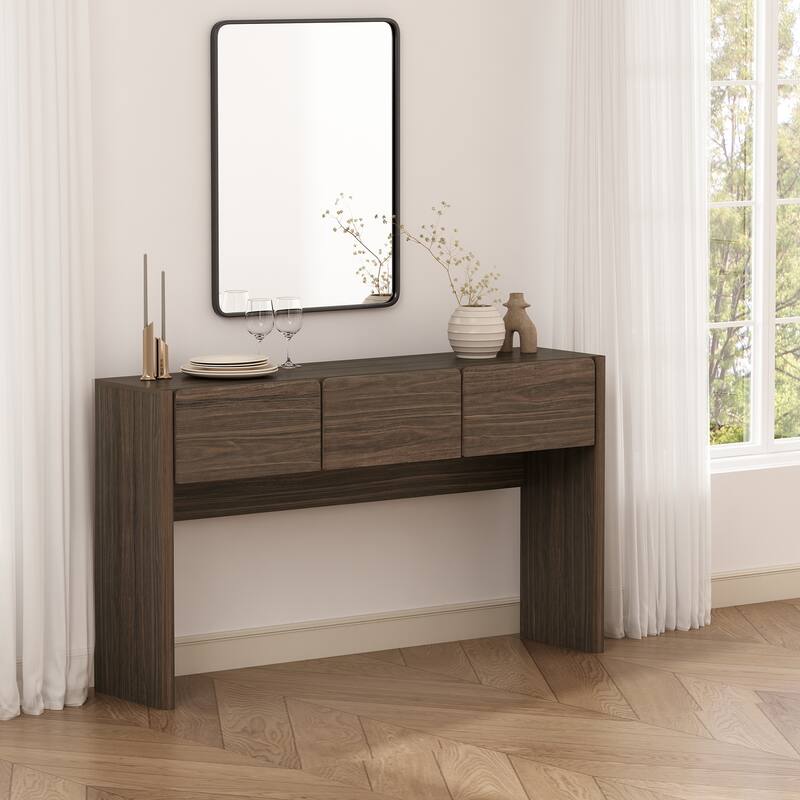 Manhattan Comfort Linda Modern Console Table - Walnut Brown