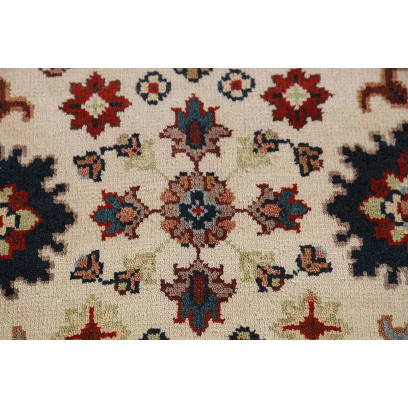 Hand Knotted Oriental 100% Wool Carpet Traditional Geometric Beige & Ivories Ziegler Area Rug - 9' 0'' X 6' 0''