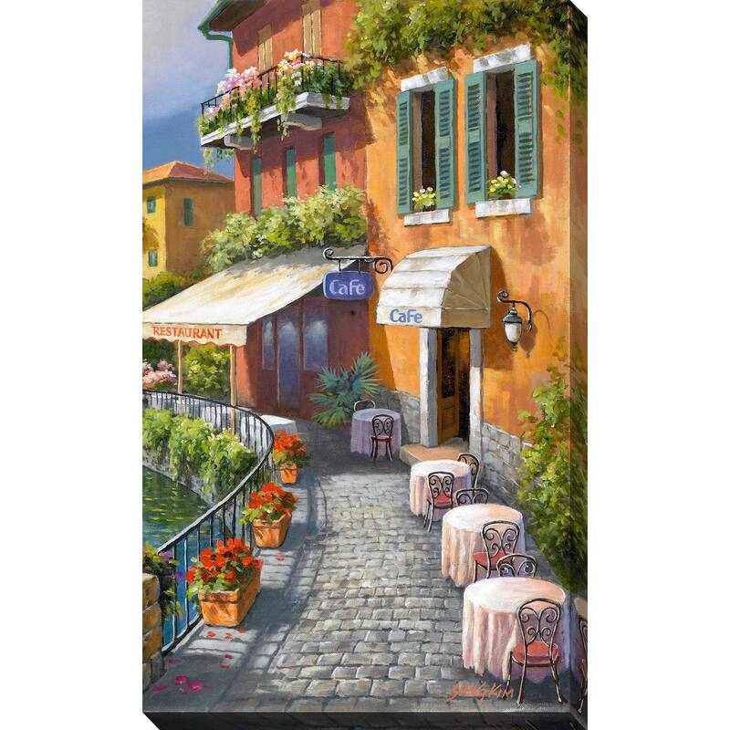 "Seaside Bistro Cafe" by Sung Kim II Print on Canvas