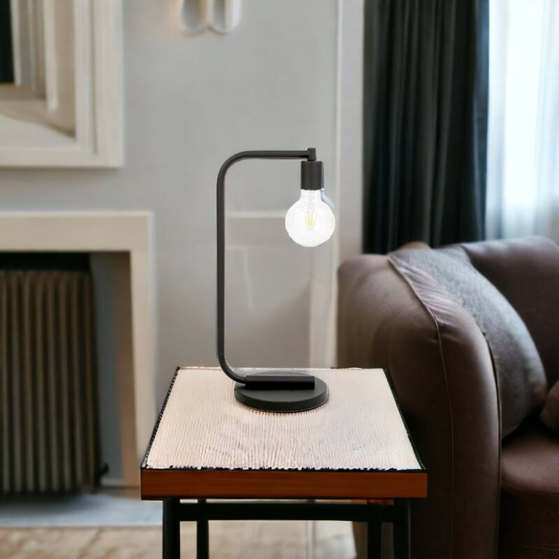 Modern 20-Inch Table Lamp Metal Desk Light with Integrated LED