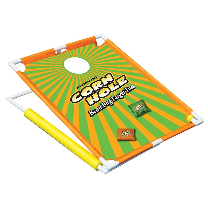 36" Orange and Green Floating Bean Bag Target Toss Swimming Pool Game - N/A