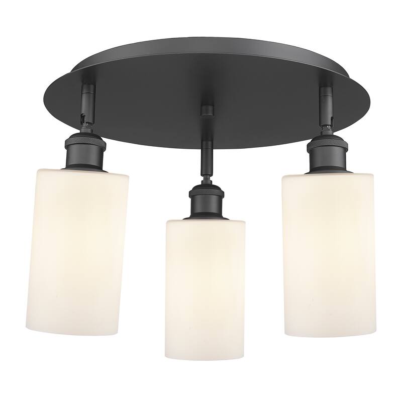 Innovations Lighting Clymer - 3 Light 16" Flush Mount - Matte White/Matte Black