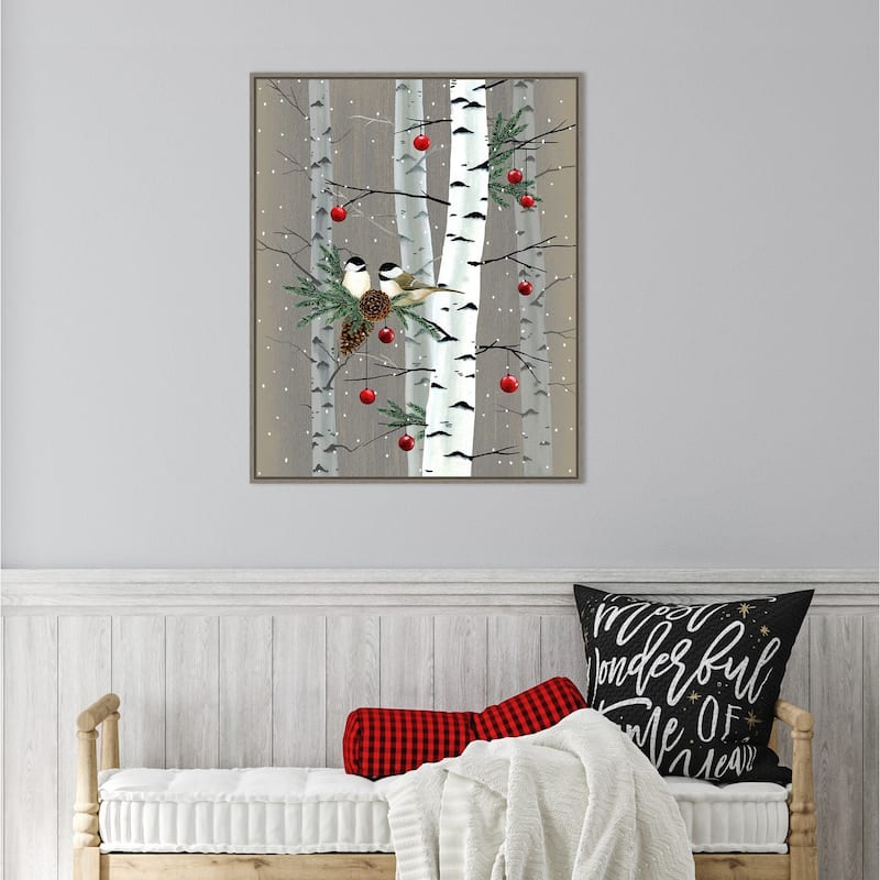 Birch Birds II by Grace Popp Framed Canvas Wall Art