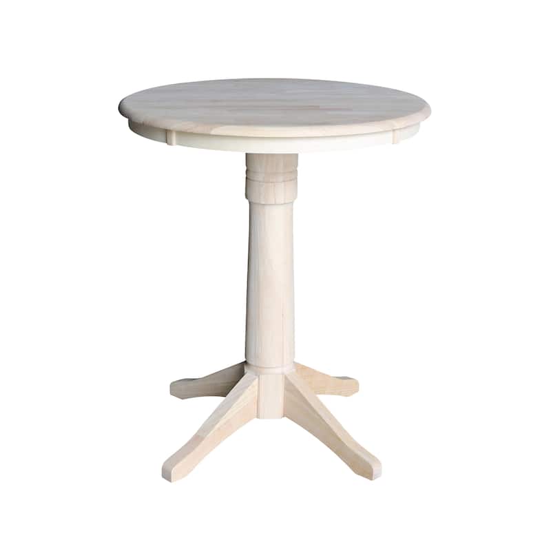 30" Round Top Pedestal Counter Height Table with Madrid Stools