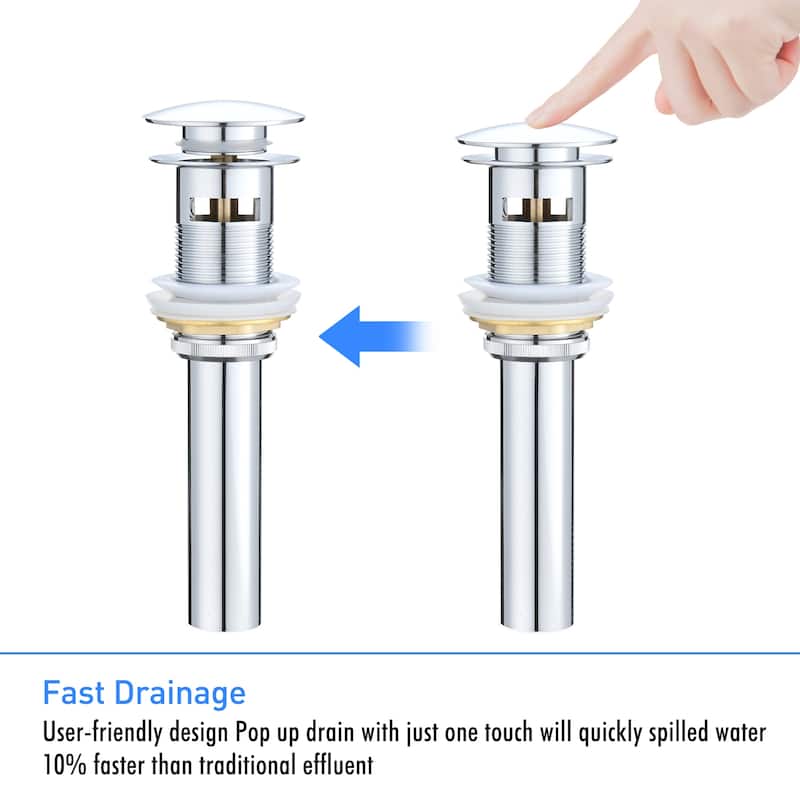 PROOX Pop Up Drain assembly with Overflow for Bathroom Sink Faucet - N/A