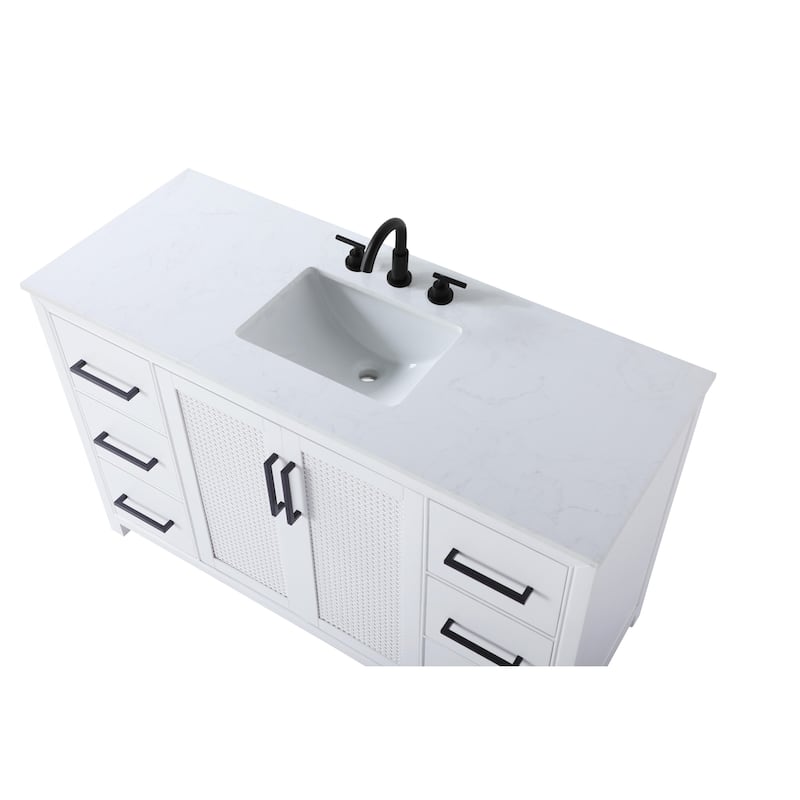Elegant Lighting VF29554 Alina 54" Free Standing Single Basin Vanity