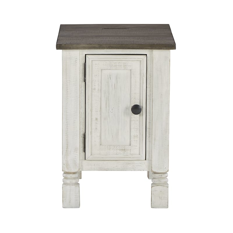 Ashley Furniture Havalance White/Gray Chair Side End Table - 16"W x 24"D x 23"H