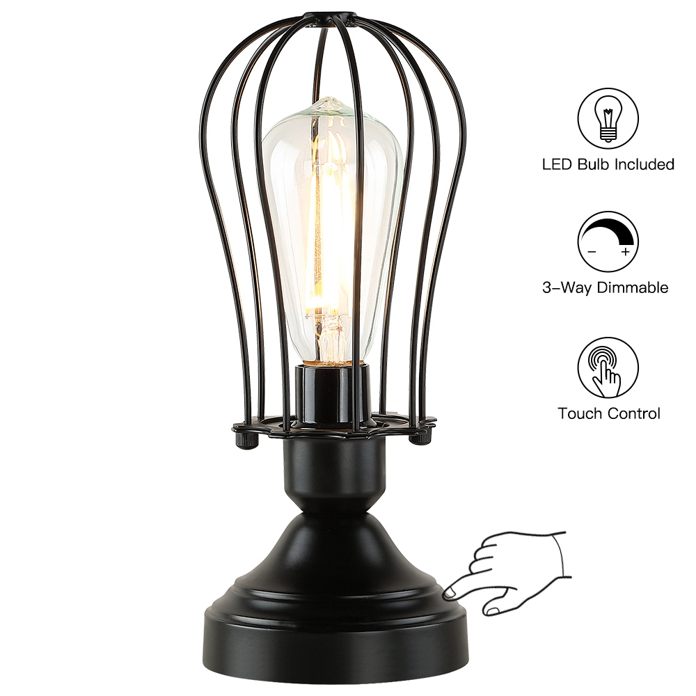 11.5 in Black Touch Control 3 Way Small Table Lamp with 6 Watt LED Bulb Included 11.5 H Bed Bath Beyond 36233877