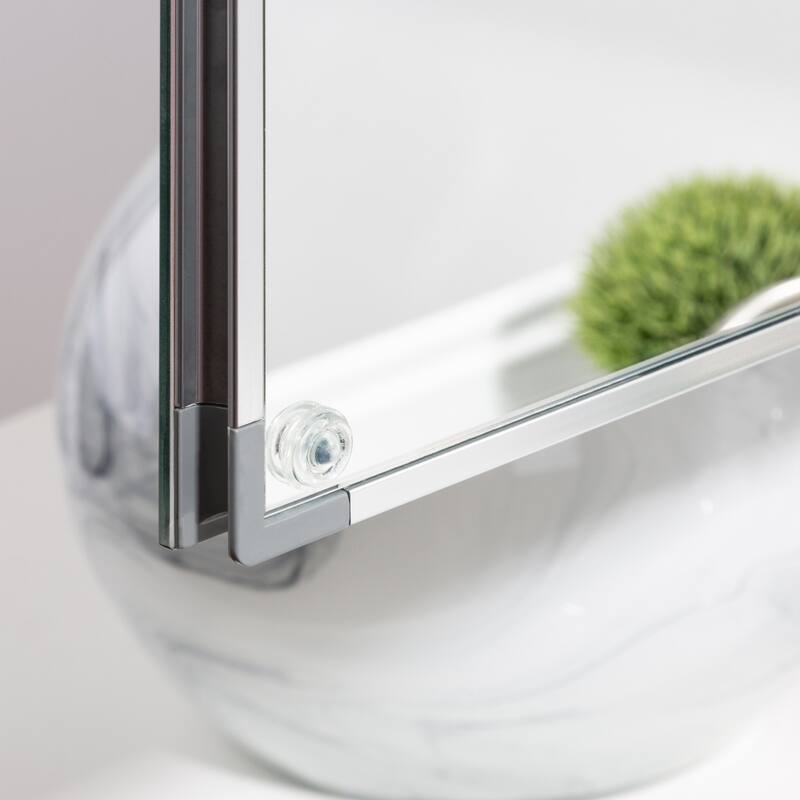 24 in. W x 30 in. H Rectangular Modern Metal Framed Wall Mount or Recessed Bathroom Medicine Cabinet with Mirror