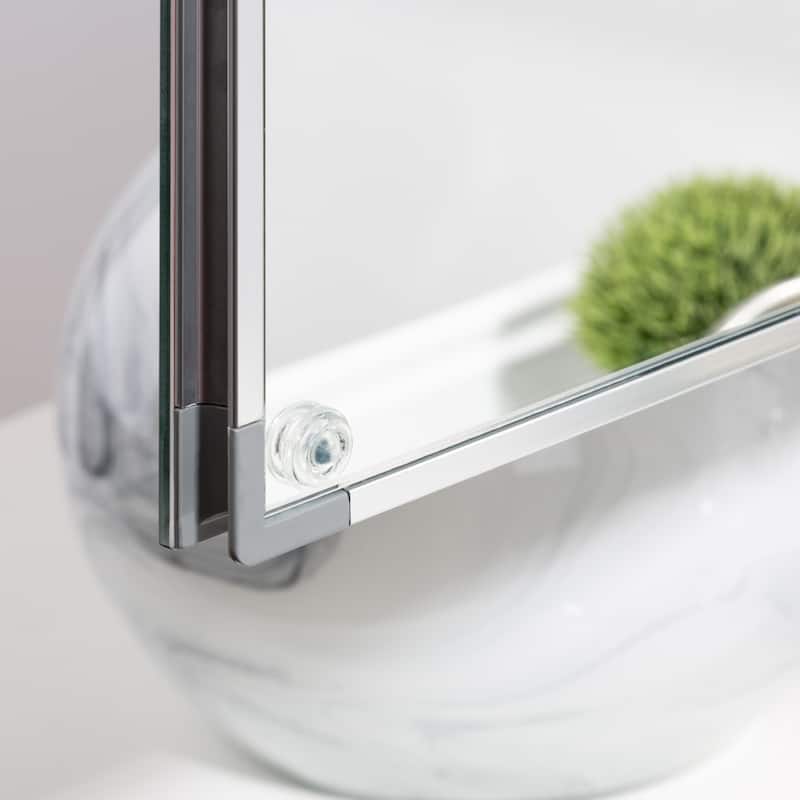 Silver 24x30inch Medicine Cabinet with Mirror Recessed or Wall Mount