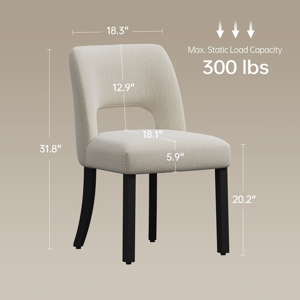 dimension image slide 2 of 4, Set of 2/4/6 Modern Fabric Upholstered Dining Room Chair Kitchen Chairs with Wood legs